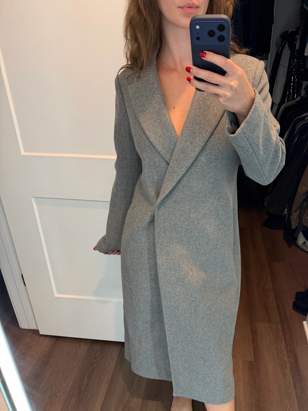 Theory CL City Coat Women’s Gray Wool Blend Long Overcoat Size S - NWT